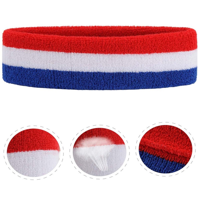 ONUPGO Sweatband Headbands for Men & Women -12PCS Sports Headbands Moisture Wicking Athletic Cotton Terry Cloth Head Band for Tennis,Basketball,Football,Gym,Working Out - Image 2